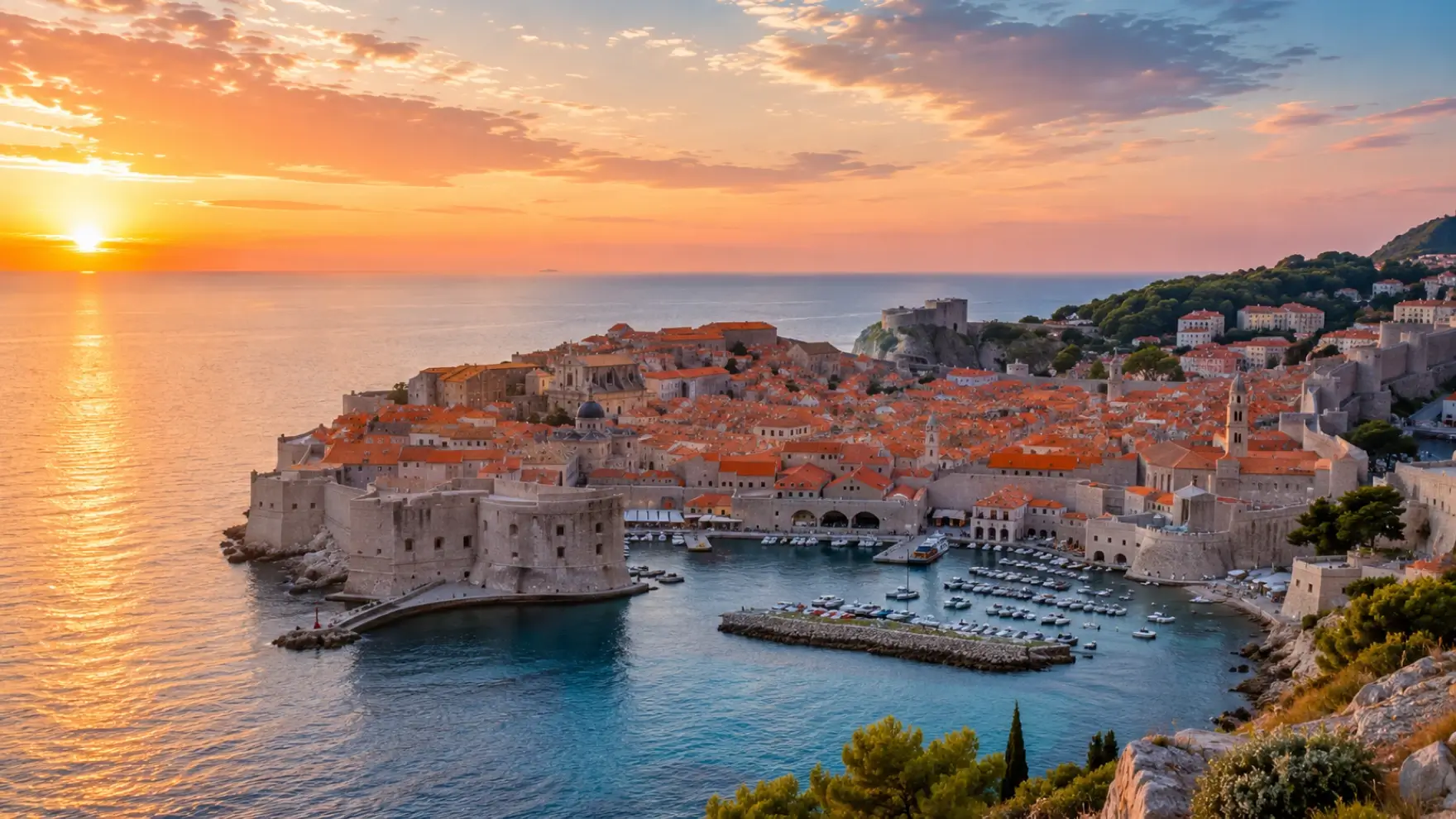Dubrovnik thu hút du khách bởi những bức tường thành cổ và khung cảnh biển tuyệt đẹp.